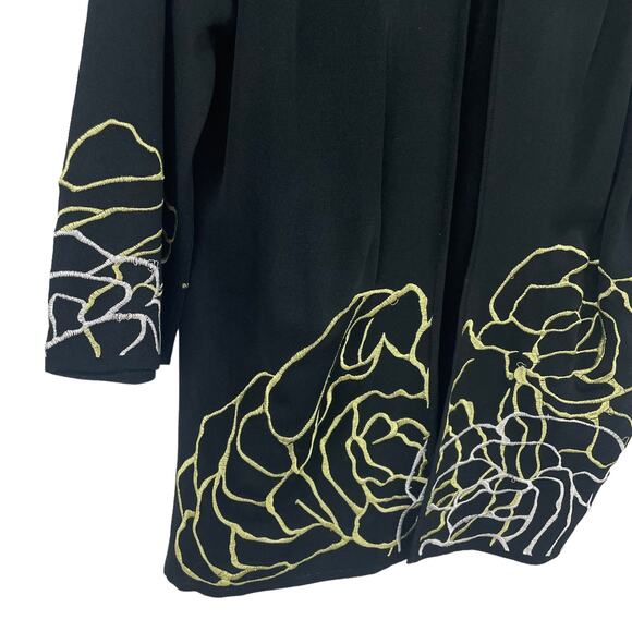 Ming Wang 3/4 Sleeve Floral Embroidered Knit Jacket Womens Medium - Picture 2 of 7